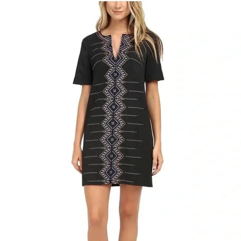 Nanette Lepore Womens Dress shift Outta Sight Kepler Embroidered Aztec Style